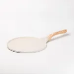 Сковорода для млинців кругла 26,5 см з антипригарним покриттям бежева (HP39580W)