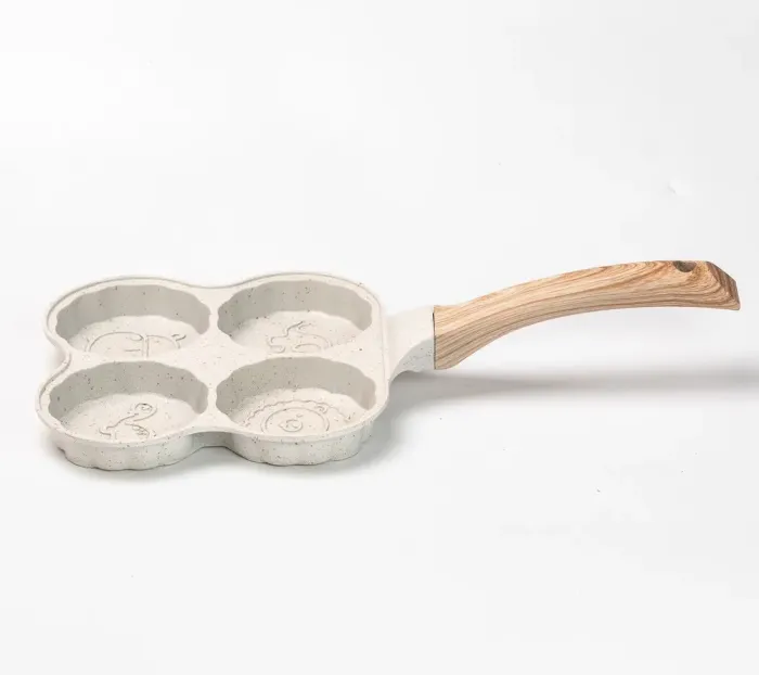 Сковорода для оладий, яиц, панкейков порционная на 4 секции антипригарная сковорода бежевая (HP39576W) - изображение 2