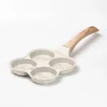 Сковорода для оладок, яєць, панкейків порційна на 4 секції антипригарна пательня бежева (HP39576W)