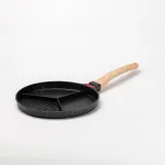 Сковорода гриль 25 см на три секции сковороды с антипригарным покрытием круглая черная (HP39575B)