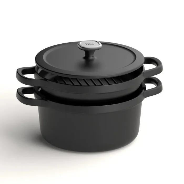 Сковорода-гриль BergHoff Leo Graphite с двумя ручками, чугун, диам. 26 см, 2,1 л 3950467 - изображение 4