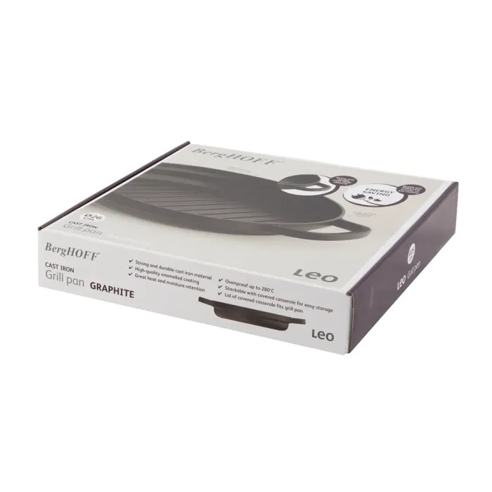 Сковорода-гриль BergHoff Leo Graphite с двумя ручками, чугун, диам. 26 см, 2,1 л 3950467 - изображение 6