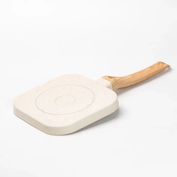 Сковорода гриль квадратна 18×18 см рифлена з гранітним покриттям для індукційної плити бежева (HP39568W) - зображення 4