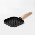 Сковорода гриль квадратна 18×18 см рифлена з гранітним покриттям для індукційної плити чорна (HP39568B)