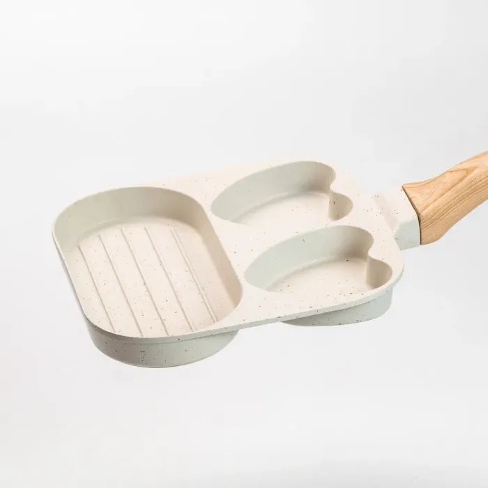 Сковорода квадратная порционная на 3 секции сковорода с антипригарным покрытием для всех бежевых плит (HP39569W) - изображение 4