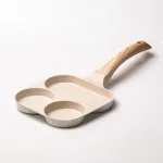 Сковорода квадратна порційна на 3 секції пательня з антипригарним покриттям для всіх плит бежева (HP39571W)