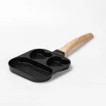 Сковорода квадратна порційна на 3 секції пательня з антипригарним покриттям для всіх плит чорна (HP39569B)