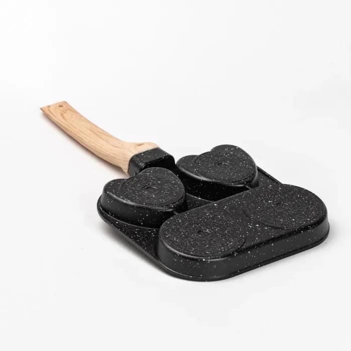 Сковорода квадратна порційна на 3 секції пательня з антипригарним покриттям для всіх плит чорна (HP39569B) - зображення 3