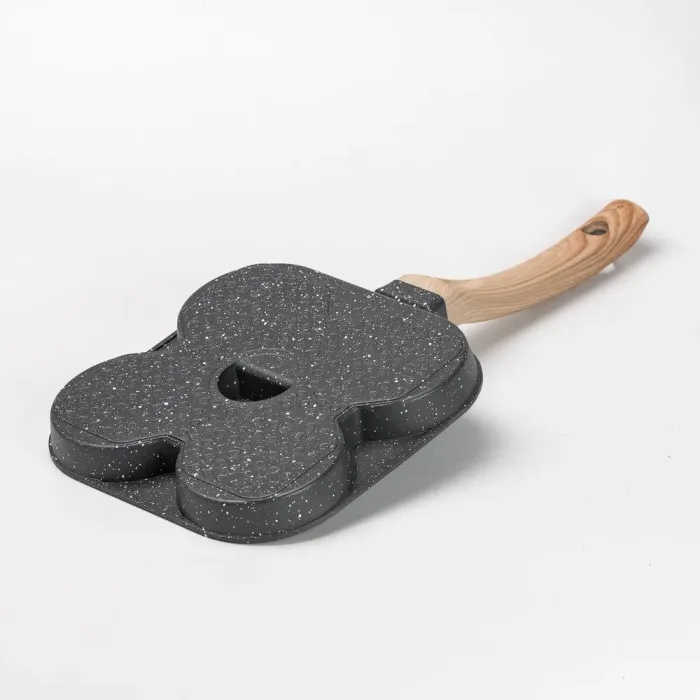 Сковорода квадратна порційна на 3 секції пательня з антипригарним покриттям для всіх плит сіра (HP39571C) - зображення 4