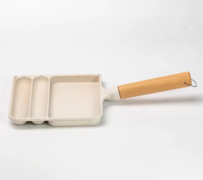 Сковорода прямокутна на 3 секції пательня з антипригарним покриттям для всіх плит бежева (HP39572W) - зображення 2