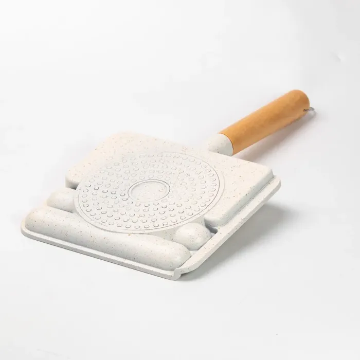 Сковорода прямокутна на 3 секції пательня з антипригарним покриттям для всіх плит бежева (HP39572W) - зображення 3