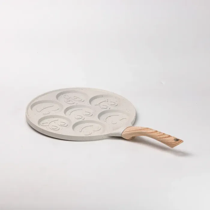 Сковорода зі смайликами на 7 секцій пательня для млинців, оладок, яєць, сирників бежева (HP39583W) - зображення 4