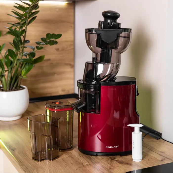 Соковыжималка шнековая для томатов 300 Вт 2 скорости Красный Sokany (JE-25) - изображение 9