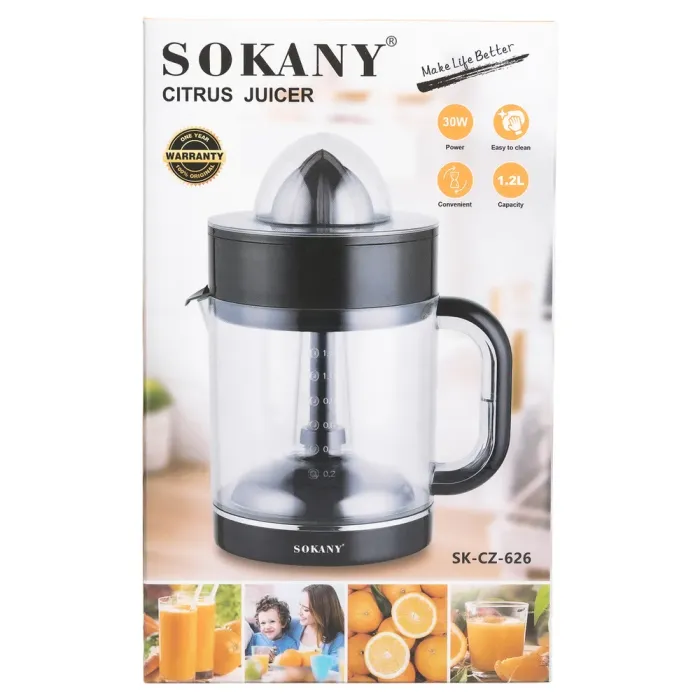 Соковыжималка для цитрусовых электрическая 30 Вт 1.2 л пресс для апельсинов Sokany (SK-CZ-626) - изображение 10