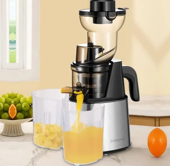 Соковижималка морожениця шнекова електрична Sokany 800 Вт із чашами прес для віджимання соку овочів фруктів SK-01010 (SK-01010) - зображення 4