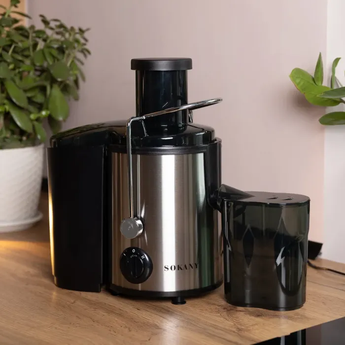 Соковыжималка электрическая шнековая 400 Вт Черная Sokany (SK-4000) - изображение 6
