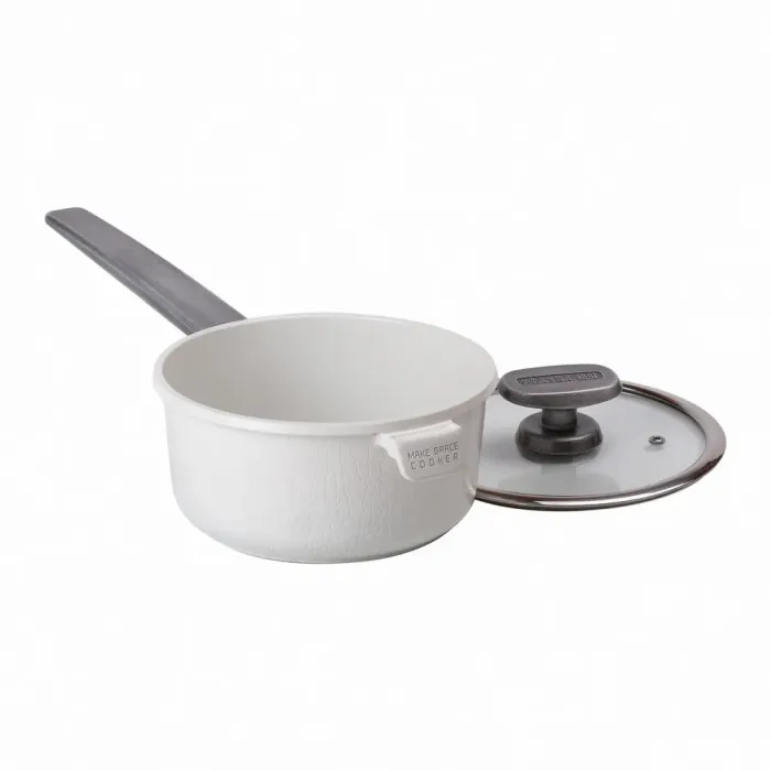 Каструля MGC з кришкою 18 см та керамічним антипригарним покриттям 1.6 л біла (HP-4-451W) - зображення 2