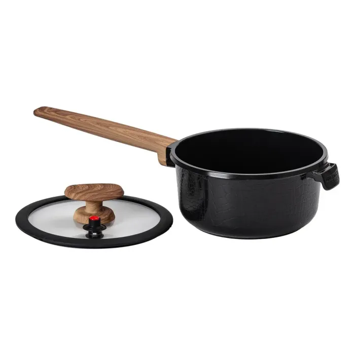 Каструля MGC з кришкою 18 см та керамічним антипригарним покриттям 1.6 л чорна (HP-4-451B) - зображення 3