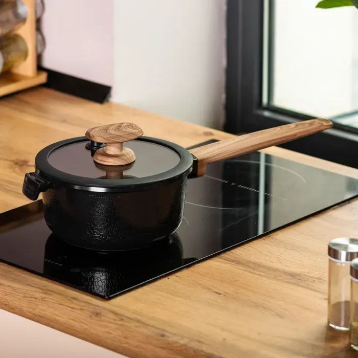 Каструля MGC з кришкою 18 см та керамічним антипригарним покриттям 1.6 л чорна (HP-4-451B) - зображення 5