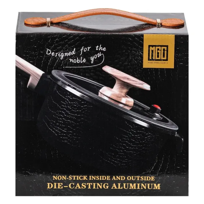 Каструля MGC з кришкою 18 см та керамічним антипригарним покриттям 1.6 л чорна (HP-4-451B) - зображення 6