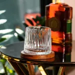 Склянка доф для віскі 300 (мл) дзига обертова рокс келих з дерев'яною підставкою (HP1601)