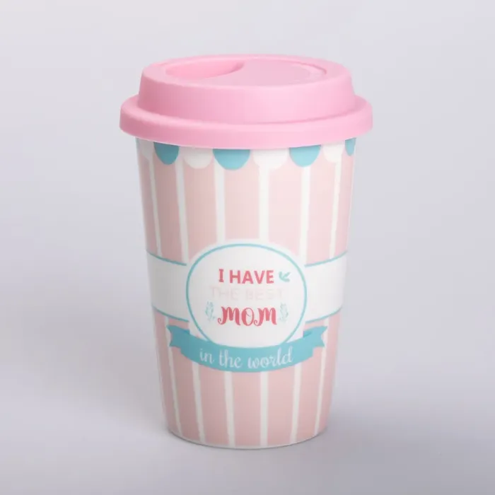 Стакан керамический 420 (мл) с силиконовой крышкой I have the best mom (RX-N240288HM) - изображение 1