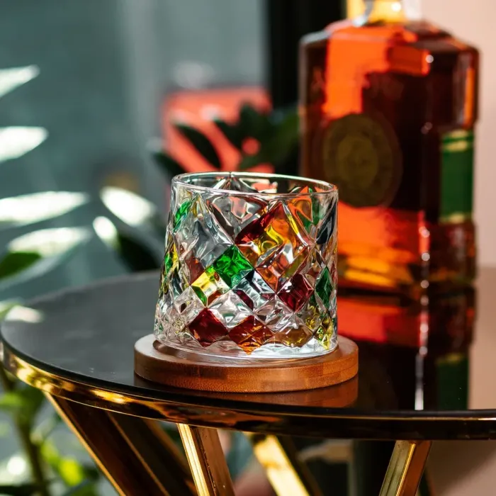 Вращающийся стакан рокс 300 (мл) бокал для виски с деревянной подставкой волчка (HP1604) - изображение 4