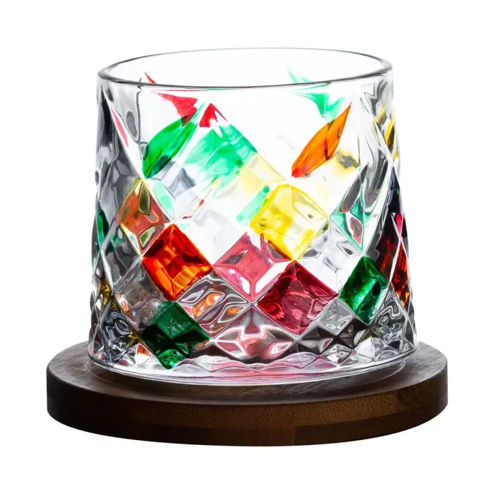 Вращающийся стакан рокс 300 (мл) бокал для виски с деревянной подставкой волчка (HP1604) - изображение 6