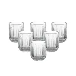 Стаканы Lugi для лимонадов сока воды коктейлей набор 6 штук 250 мл прозрачные ребристые, стеклянная посуда напитков (HP4150)