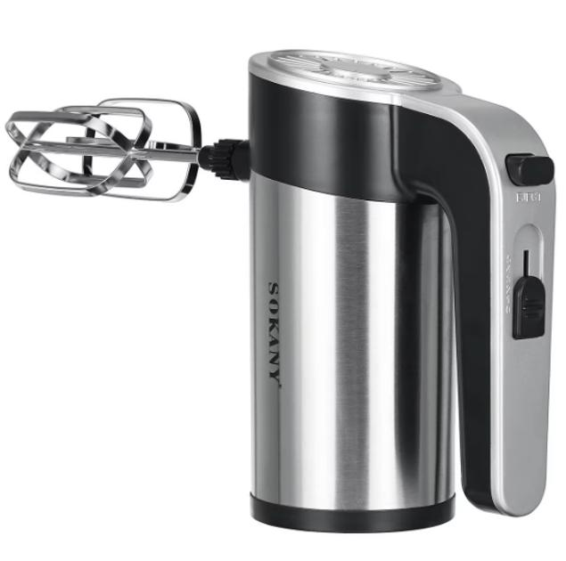 Стаціонарний міксер Sokany з чашею 4 л, 1000 Вт, 5 швидкостей, 2 насадки, віночки та гаки SK-6662 (SK-6662) - изображение 4