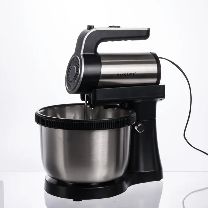 Стаціонарний міксер Sokany з чашею 4 л, 1000 Вт, 5 швидкостей, 2 насадки, віночки та гаки SK-6662 (SK-6662) - зображення 7