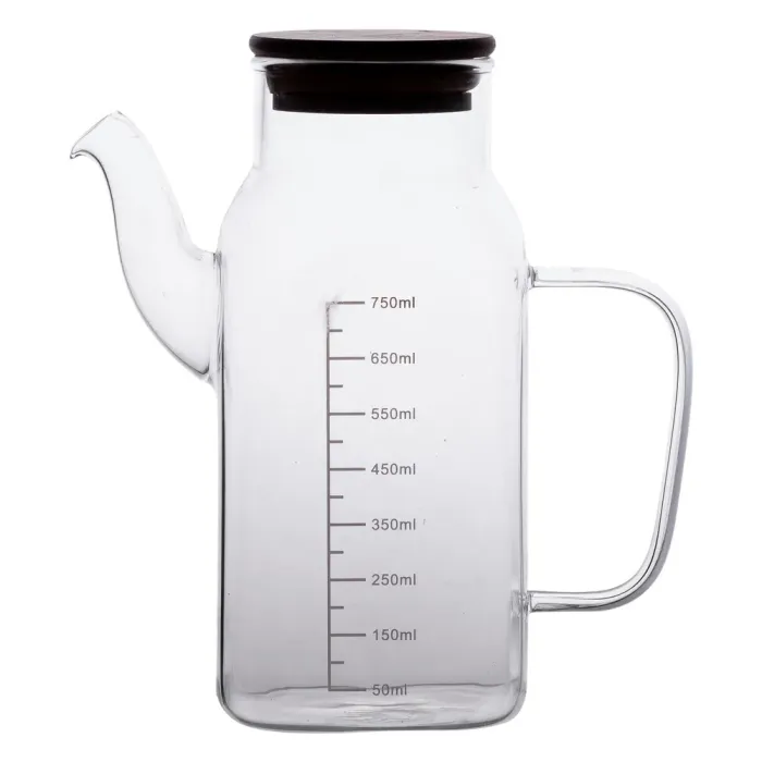 Скляна пляшка для олії 750 мл з ручкою та бамбуковою кришкою HP-34-4 (HP-34-4) - зображення 2