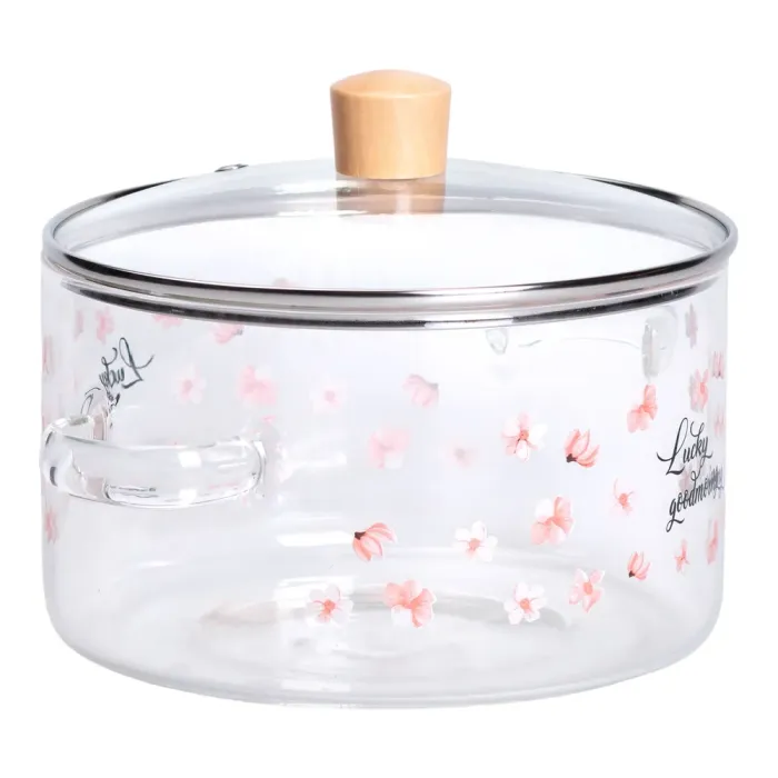 Скляна каструля прозора 3,5 літр з кришкою жароміцна HP-34-21 (HP-34-21) - зображення 2