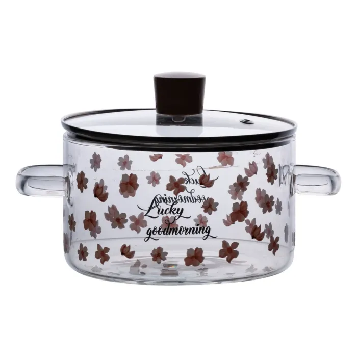 Скляна каструля прозора 3,5 літр з кришкою жароміцна HP-34-21 (HP-34-21) - зображення 3