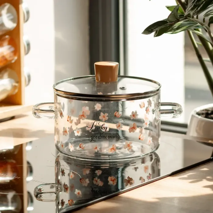 Скляна каструля прозора 3,5 літр з кришкою жароміцна HP-34-21 (HP-34-21) - зображення 4