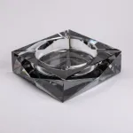 Скляна попільничка для сигарет 13х13х4 см попільничка квадратна настільна Сіра (HP-4-131)