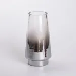 Скляна ваза для квітів 1.8 л декоративна прозора ваза для букета 25 см Сіра (HP-10-2)