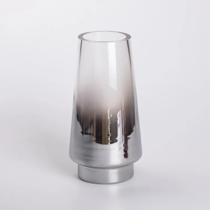 Скляна ваза для квітів 1.8 л декоративна прозора ваза для букета 25 см Сіра (HP-10-2) - изображение 1