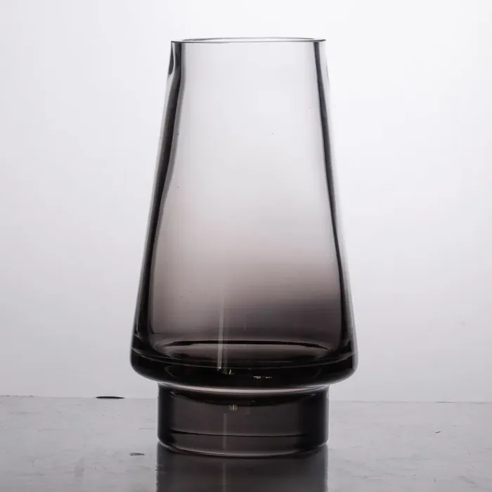 Скляна ваза для квітів 1.8 л декоративна прозора ваза для букета 25 см Сіра (HP-10-2) - изображение 2