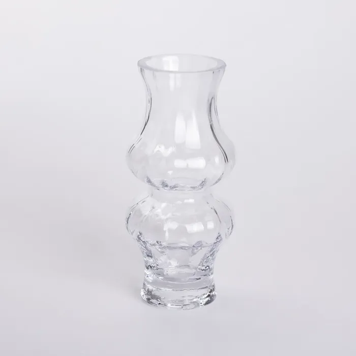 Скляна ваза для квітів 20.5 см фігурна прозора ваза декоративна 600 мл (HP-10-14) - изображение 1