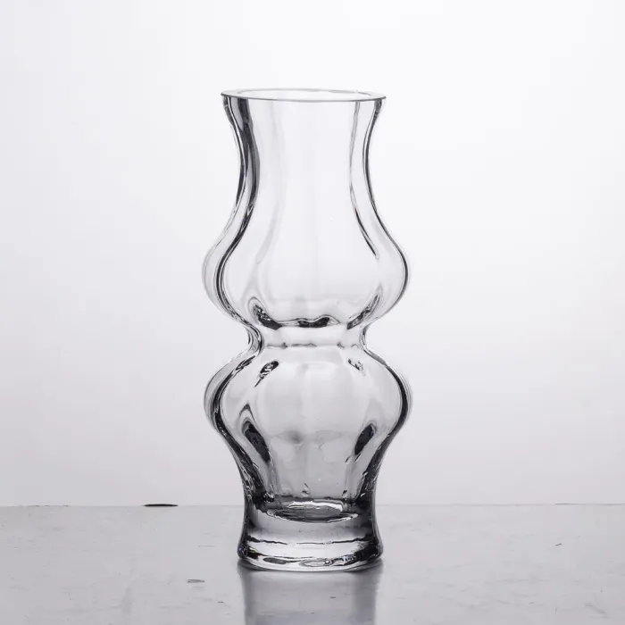 Скляна ваза для квітів 20.5 см фігурна прозора ваза декоративна 600 мл (HP-10-14) - изображение 2