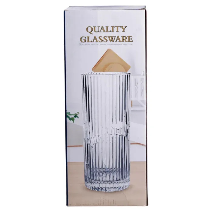 Скляна ваза для квітів 29.5 см прозора HP-19-143 (HP-19-143) - зображення 6