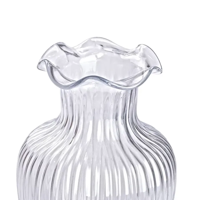 Скляна ваза, декоративна фігурка 24,5 см, прозора (HP-1701) - зображення 2