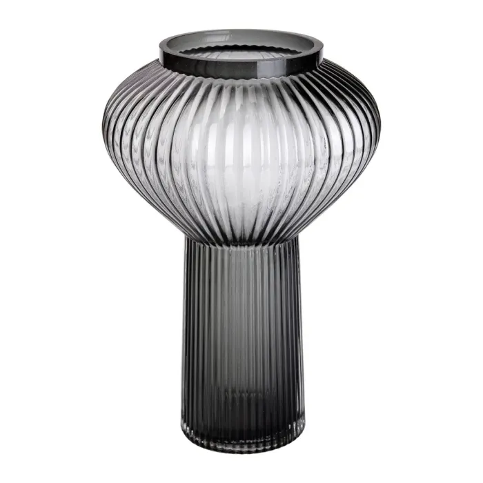 Скляна ваза у формі вази 30 см сіра. (HP-1718) - зображення 1