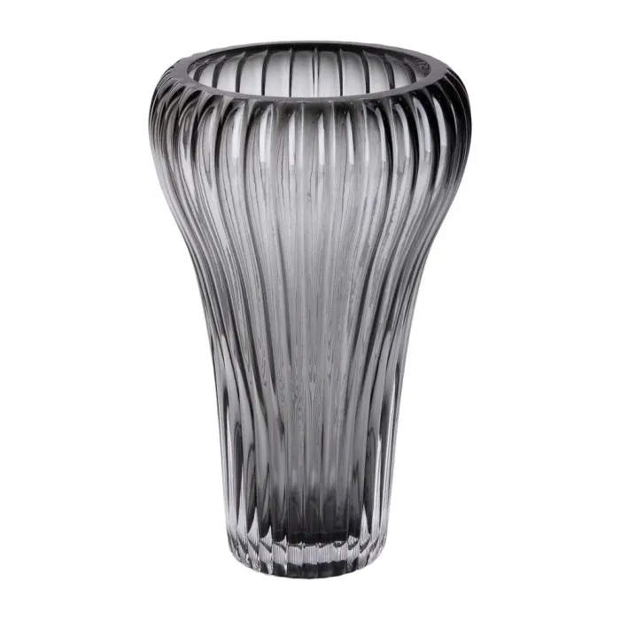 Скляна ваза, декоративна, сіра, 27,5 см (HP-1730) - зображення 1
