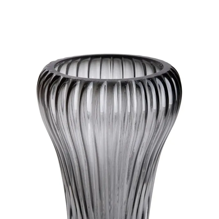 Скляна ваза, декоративна, сіра, 27,5 см (HP-1730) - зображення 2