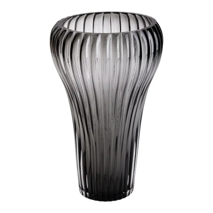 Скляна ваза для квітів, декоративна фігурка, сіра, 27 см. (HP-1719) - зображення 1