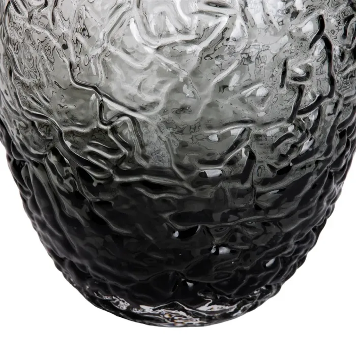 Ваза для квітів зі скла, декоративна кругла, 30 см, сіра. (HP-1731) - зображення 4