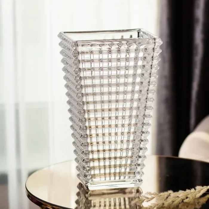 Декор скляної вази прямокутної форми 16 x 12 x 27 см (HP-1723) - зображення 5