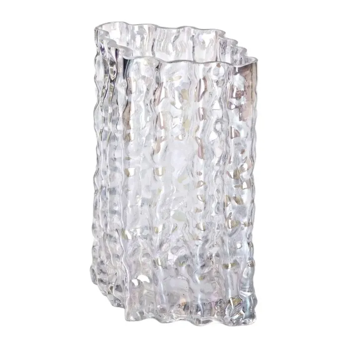 Декоративна прямокутна скляна ваза для квітів 20 см (HP-1728) - зображення 3